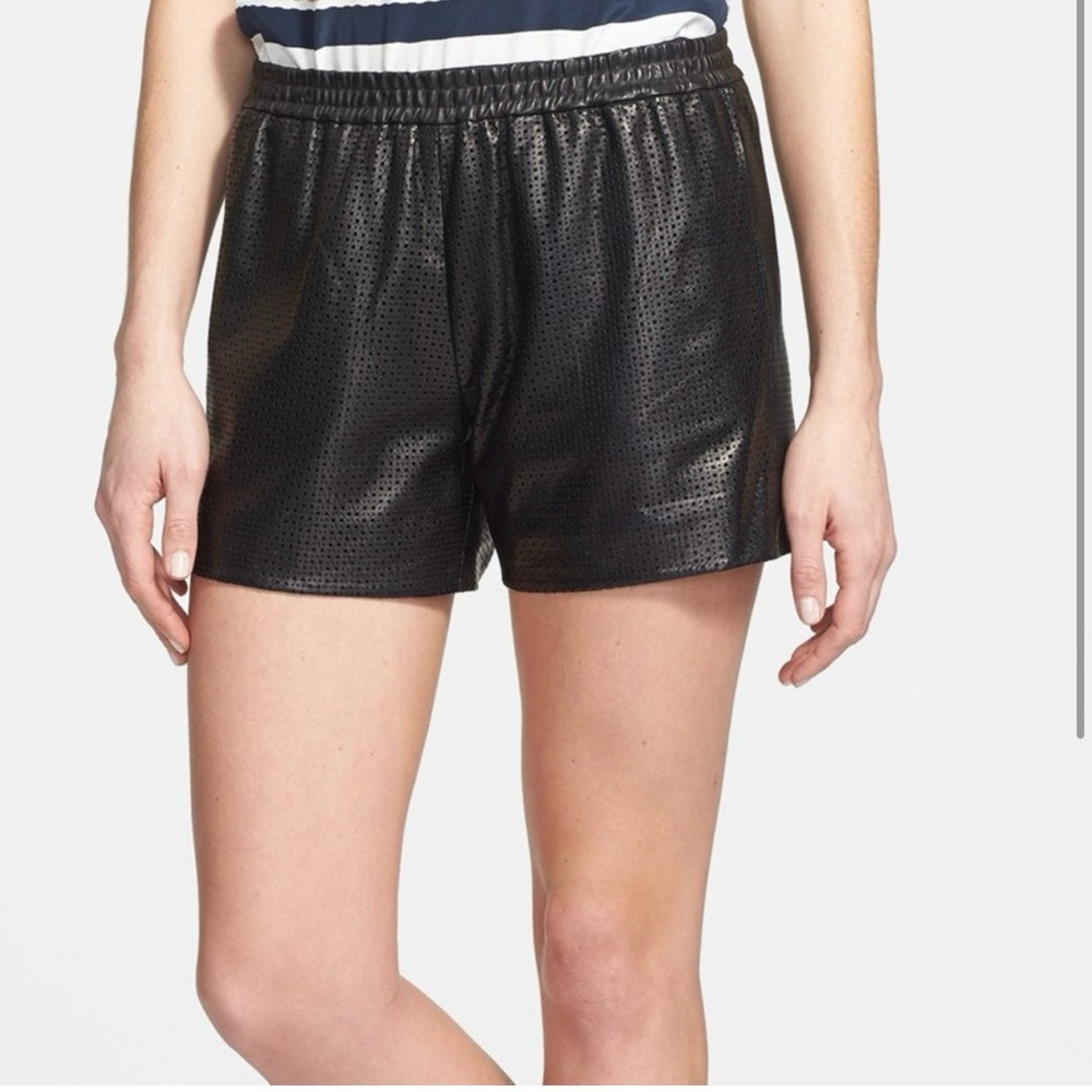 Vince Perforated Leather Shorts Sz Large